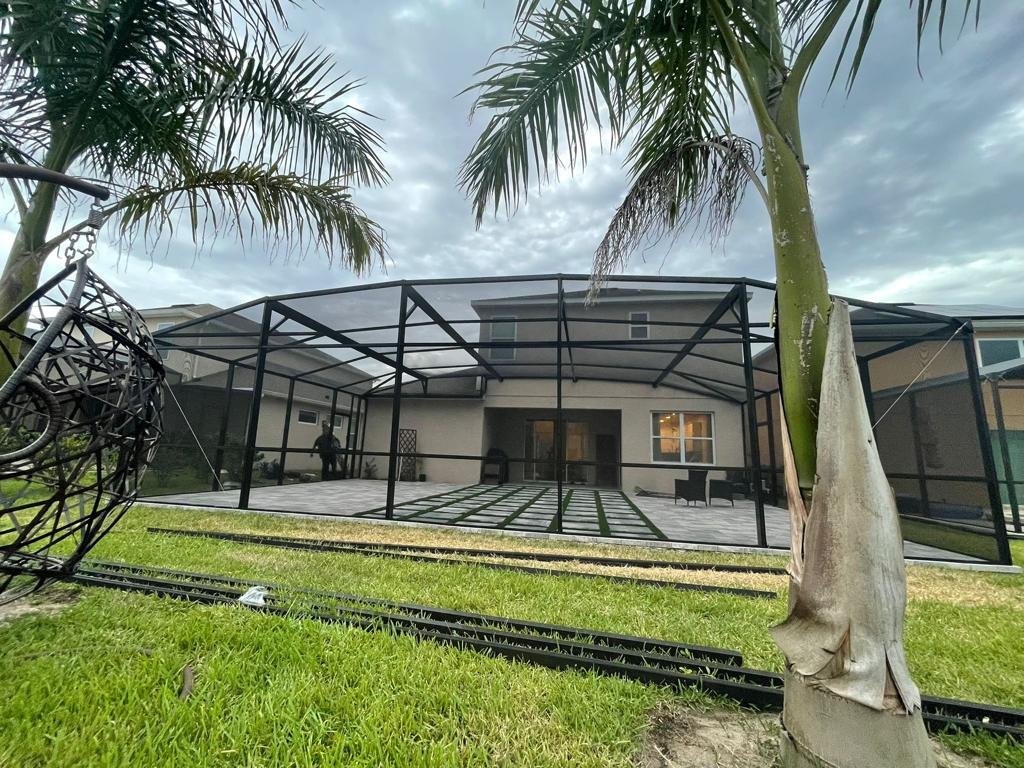 Screens and Pavers pool project in Florida